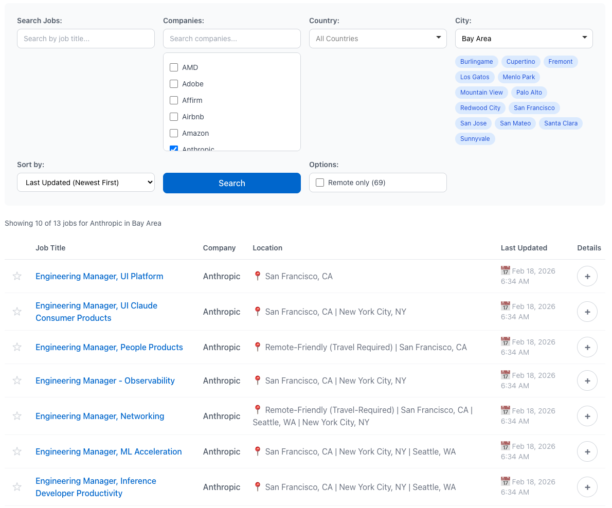 RoleBeaver job search interface